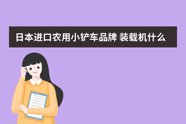 日本进口农用小铲车品牌 装载机什么品牌好